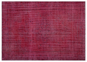 Red Over Dyed Vintage Rug 6'6'' x 9'0'' ft 197 x 275 cm