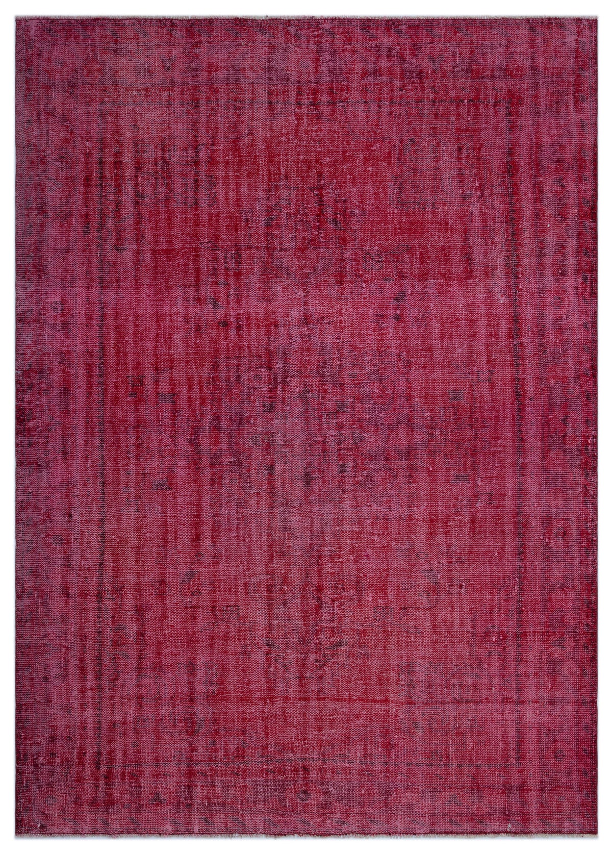 Red Over Dyed Vintage Rug 6&#39;6&#39;&#39; x 9&#39;0&#39;&#39; ft 197 x 275 cm