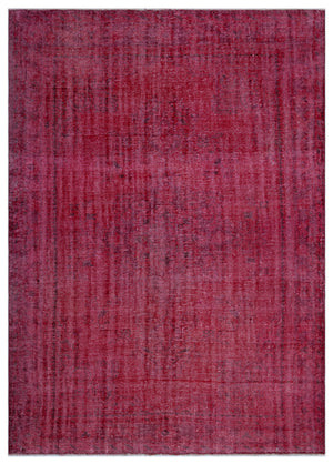 Red Over Dyed Vintage Rug 6'6'' x 9'0'' ft 197 x 275 cm