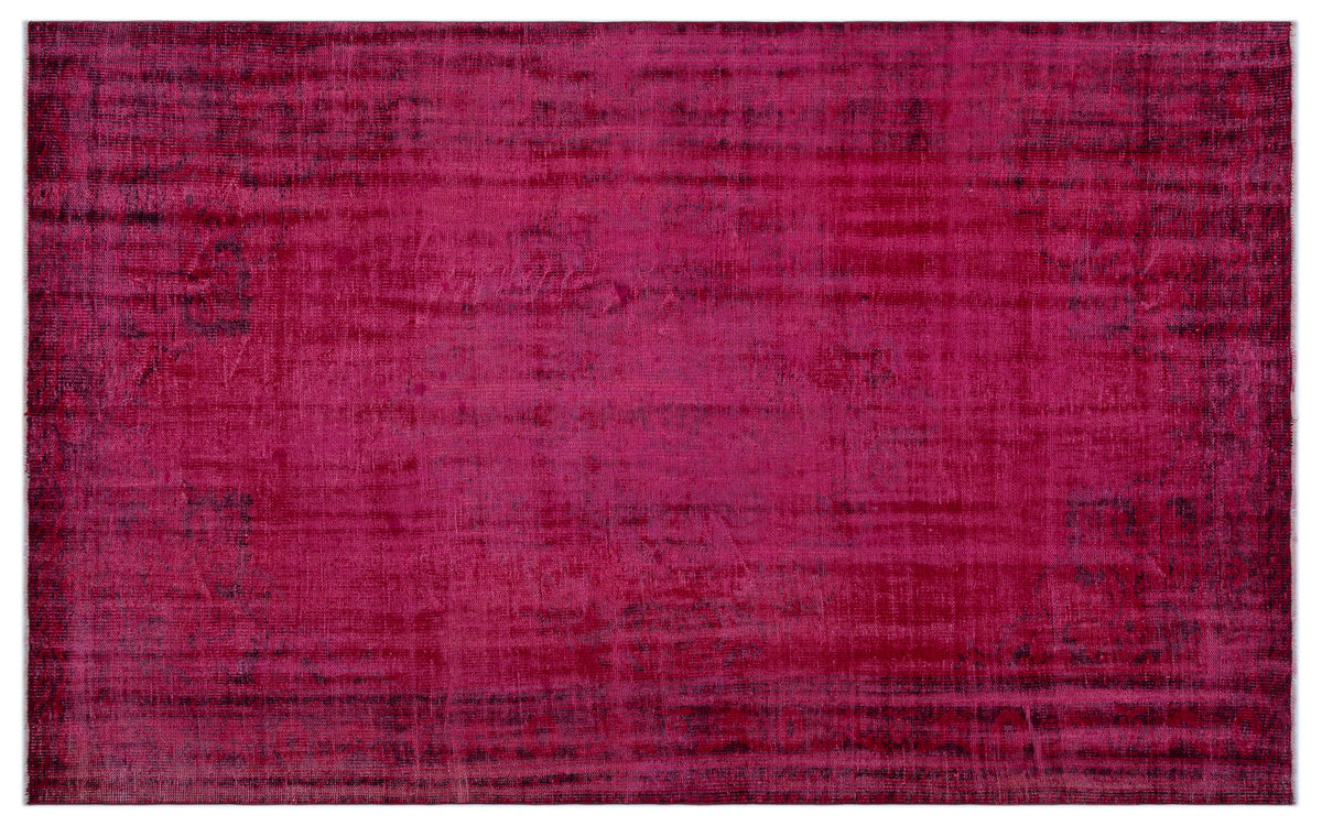 Red Over Dyed Vintage Rug 5&#39;10&#39;&#39; x 9&#39;5&#39;&#39; ft 177 x 287 cm