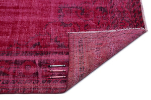 Red Over Dyed Vintage Rug 5'10'' x 9'5'' ft 177 x 287 cm