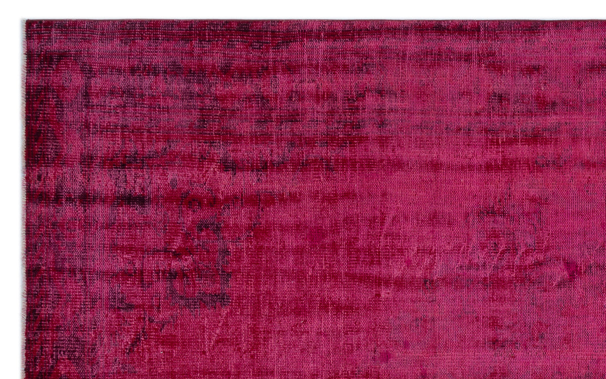 Red Over Dyed Vintage Rug 5&#39;10&#39;&#39; x 9&#39;5&#39;&#39; ft 177 x 287 cm
