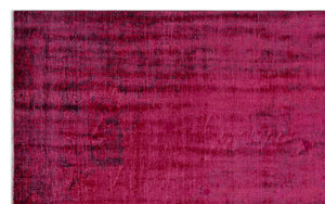 Red Over Dyed Vintage Rug 5'10'' x 9'5'' ft 177 x 287 cm