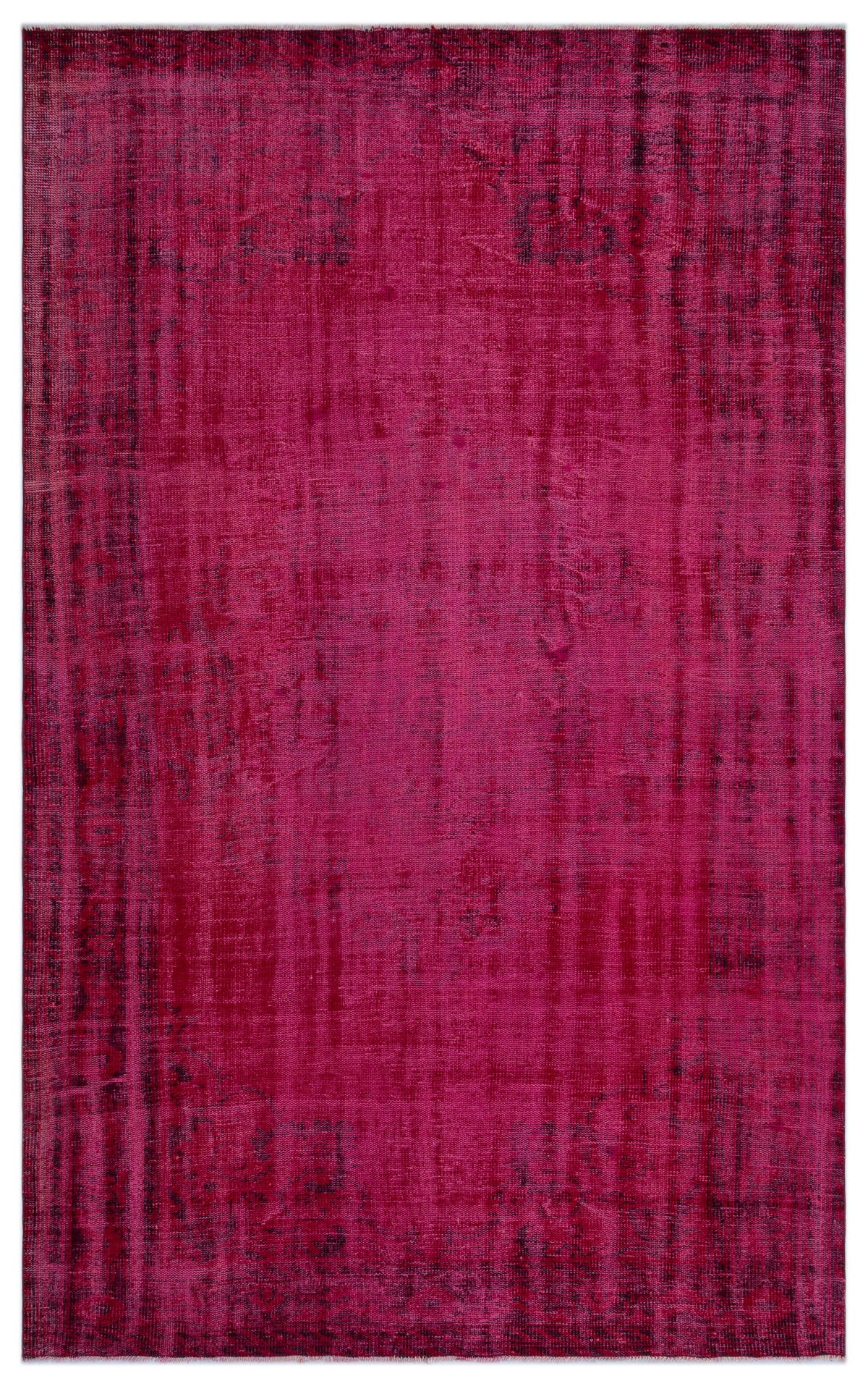 Red Over Dyed Vintage Rug 5&#39;10&#39;&#39; x 9&#39;5&#39;&#39; ft 177 x 287 cm