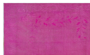 Fuchsia Over Dyed Vintage Rug 5'1'' x 8'6'' ft 155 x 258 cm