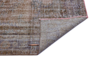 Brown Over Dyed Vintage Rug 6'1'' x 9'8'' ft 186 x 294 cm
