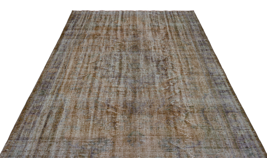 Brown Over Dyed Vintage Rug 6'1'' x 9'8'' ft 186 x 294 cm