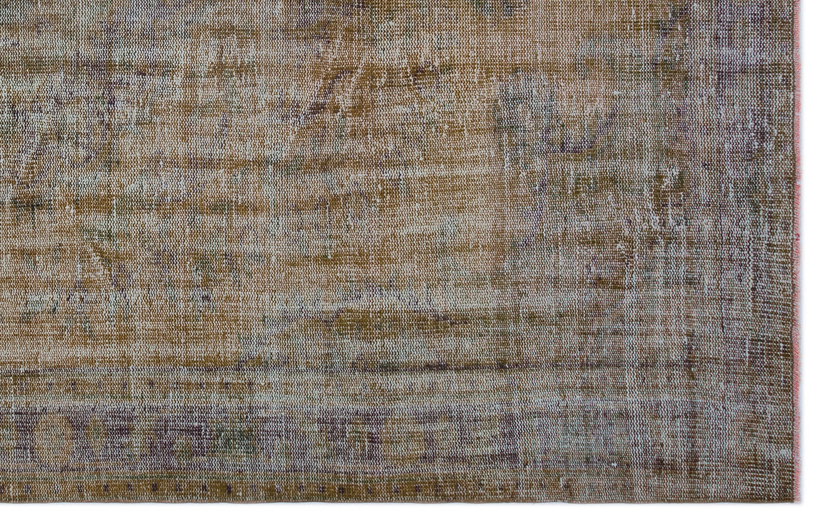 Brown Over Dyed Vintage Rug 6&#39;1&#39;&#39; x 9&#39;8&#39;&#39; ft 186 x 294 cm