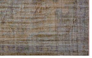 Brown Over Dyed Vintage Rug 6'1'' x 9'8'' ft 186 x 294 cm