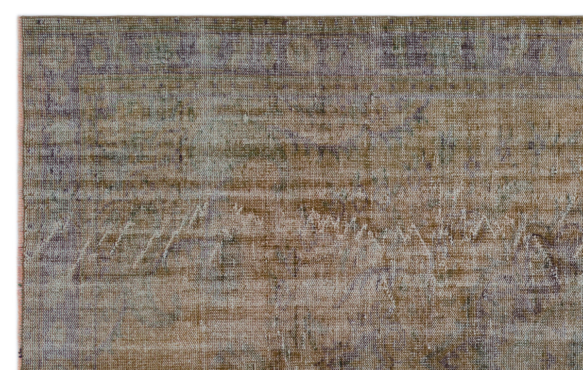 Brown Over Dyed Vintage Rug 6&#39;1&#39;&#39; x 9&#39;8&#39;&#39; ft 186 x 294 cm