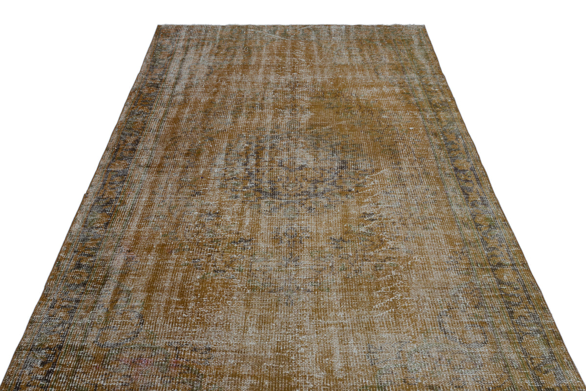 Brown Over Dyed Vintage Rug 5&#39;3&#39;&#39; x 9&#39;1&#39;&#39; ft 161 x 277 cm