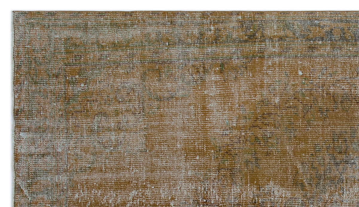 Brown Over Dyed Vintage Rug 5&#39;3&#39;&#39; x 9&#39;1&#39;&#39; ft 161 x 277 cm