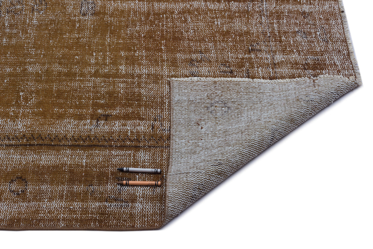 Brown Over Dyed Vintage Rug 6&#39;0&#39;&#39; x 8&#39;9&#39;&#39; ft 184 x 267 cm