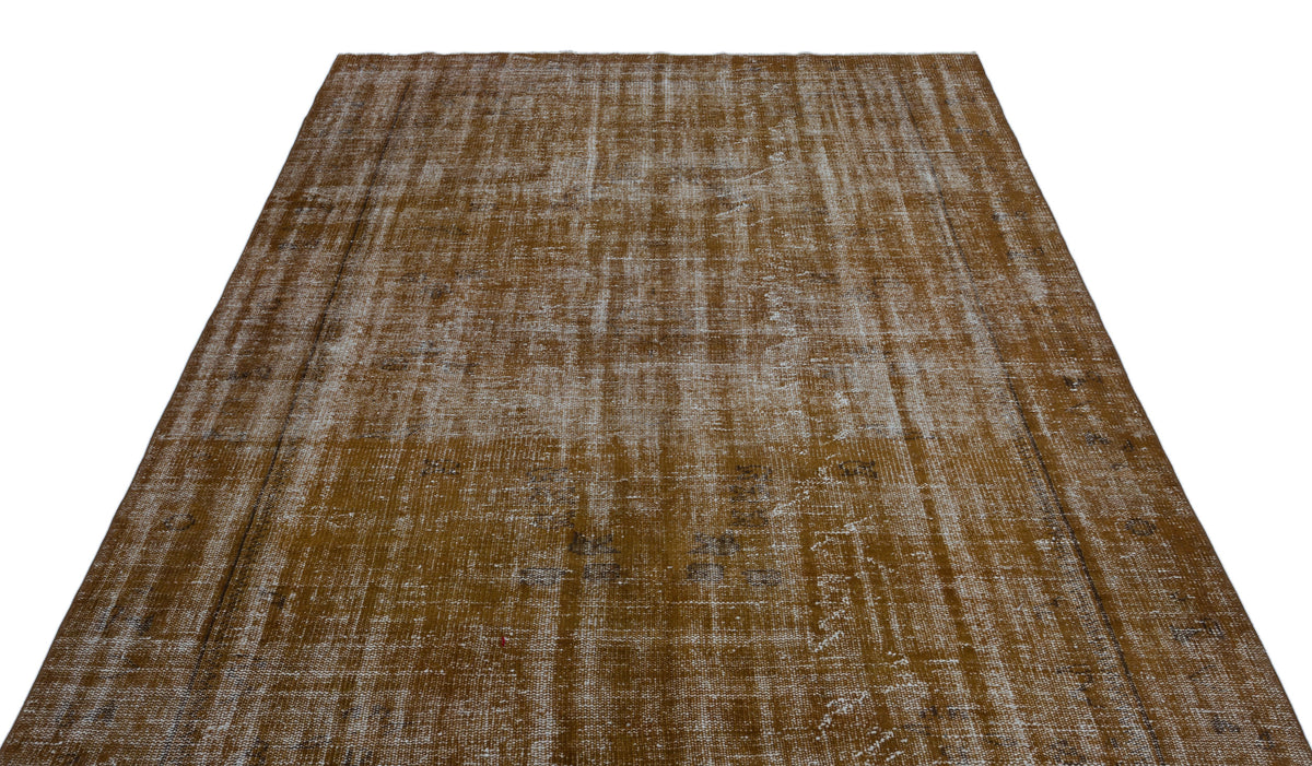 Brown Over Dyed Vintage Rug 6&#39;0&#39;&#39; x 8&#39;9&#39;&#39; ft 184 x 267 cm