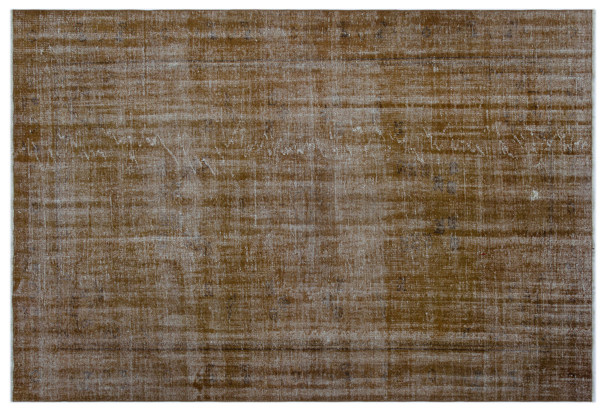 Brown Over Dyed Vintage Rug 6&#39;0&#39;&#39; x 8&#39;9&#39;&#39; ft 184 x 267 cm