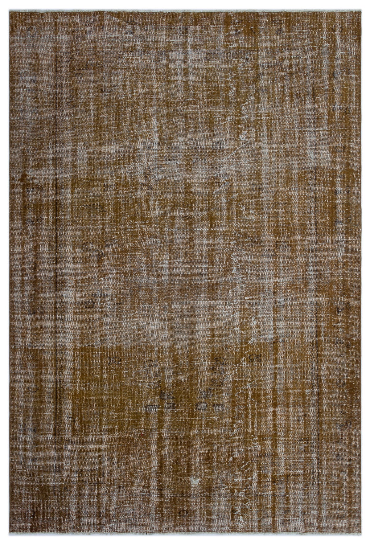 Brown Over Dyed Vintage Rug 6&#39;0&#39;&#39; x 8&#39;9&#39;&#39; ft 184 x 267 cm