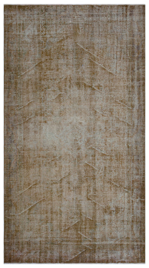 Brown Over Dyed Vintage Rug 5'6'' x 10'0'' ft 168 x 305 cm