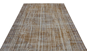 Brown Over Dyed Vintage Rug 6'2'' x 8'6'' ft 187 x 260 cm