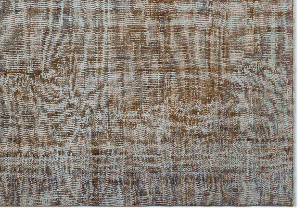 Brown Over Dyed Vintage Rug 6&#39;2&#39;&#39; x 8&#39;6&#39;&#39; ft 187 x 260 cm
