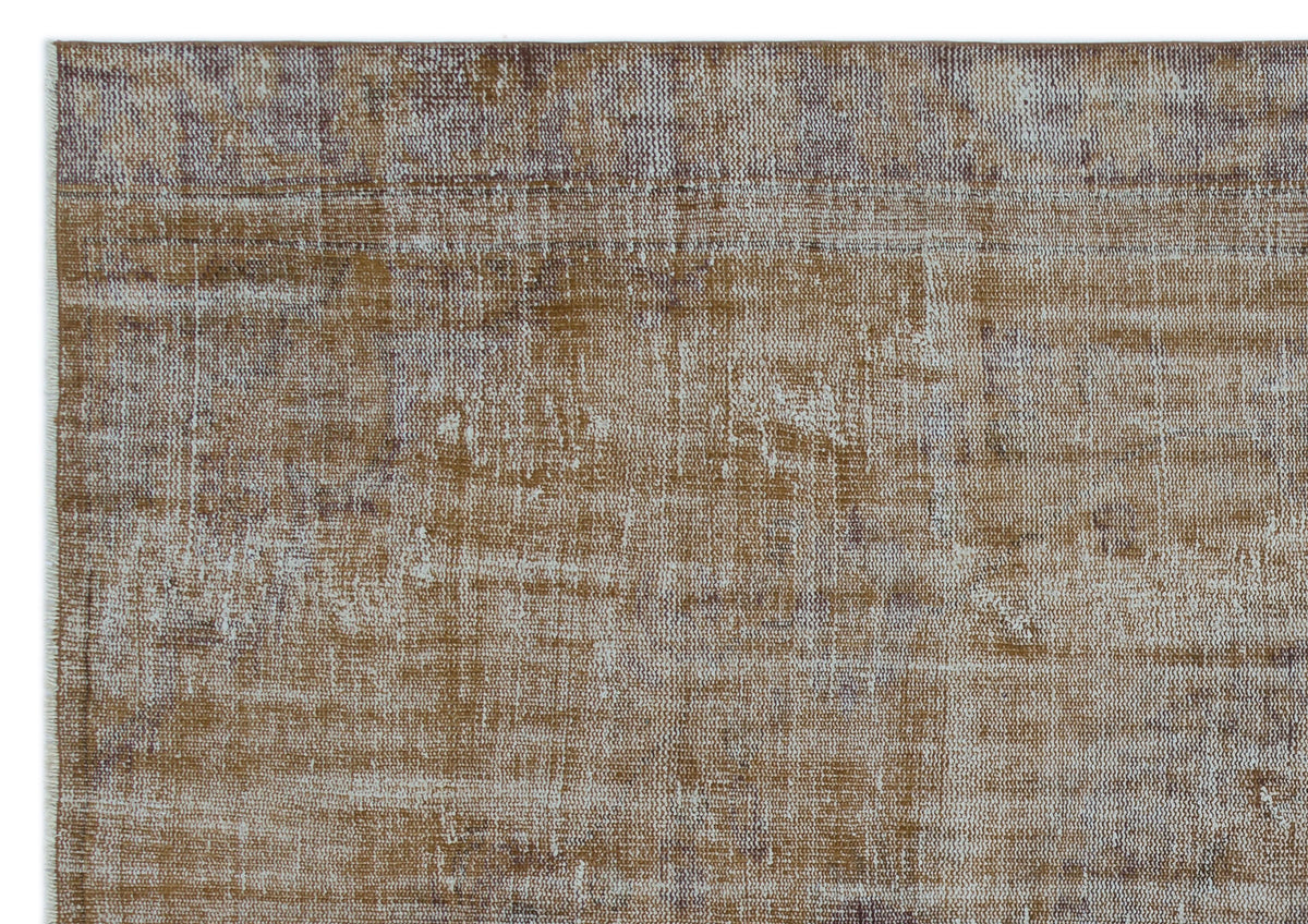 Brown Over Dyed Vintage Rug 6&#39;2&#39;&#39; x 8&#39;6&#39;&#39; ft 187 x 260 cm