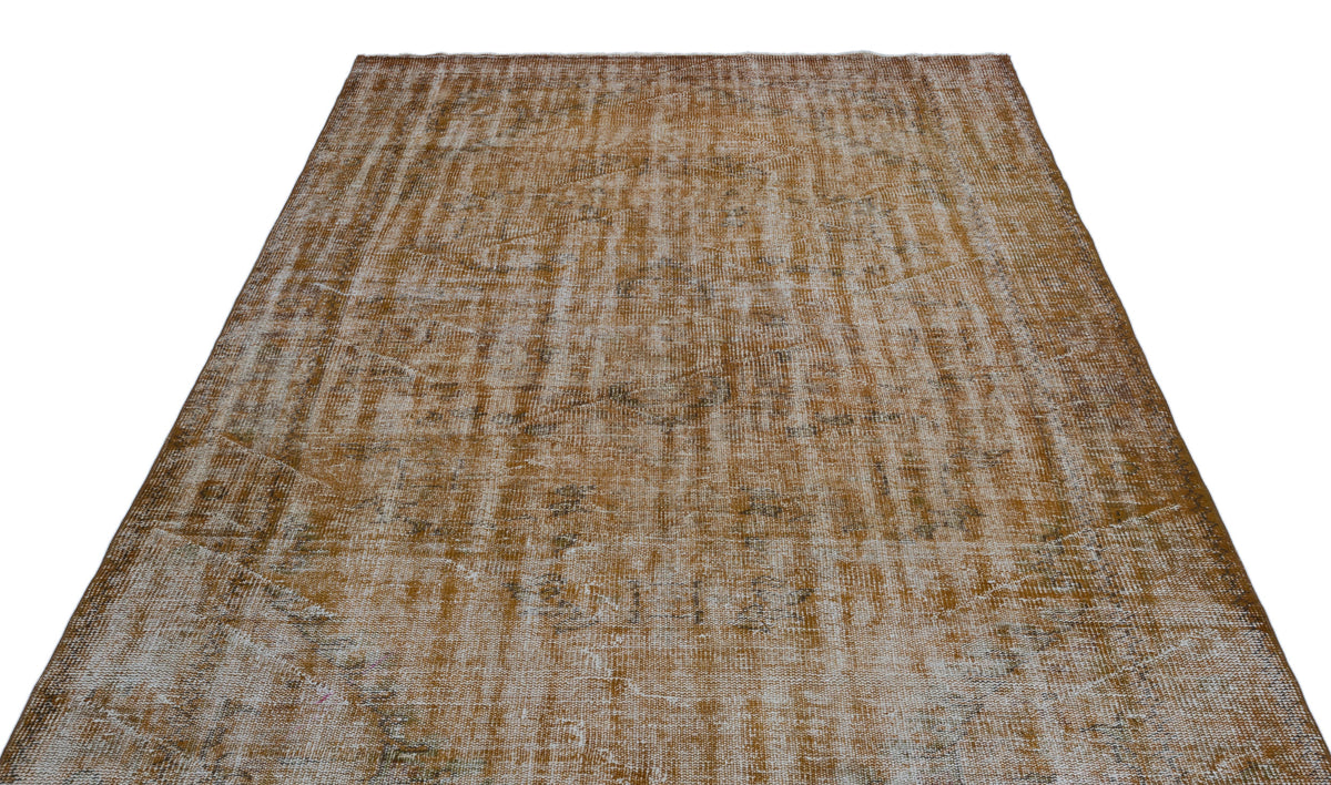 Brown Over Dyed Vintage Rug 6&#39;2&#39;&#39; x 9&#39;6&#39;&#39; ft 188 x 290 cm