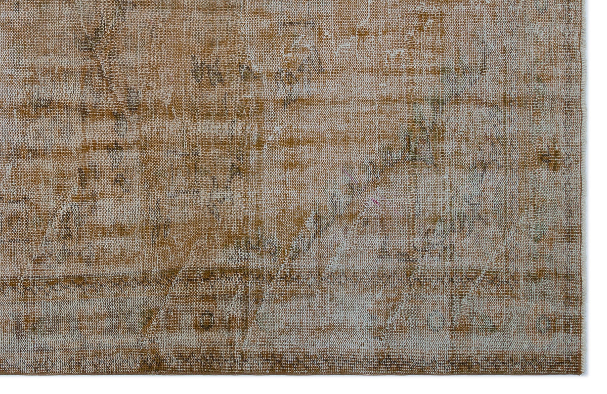 Brown Over Dyed Vintage Rug 6&#39;2&#39;&#39; x 9&#39;6&#39;&#39; ft 188 x 290 cm