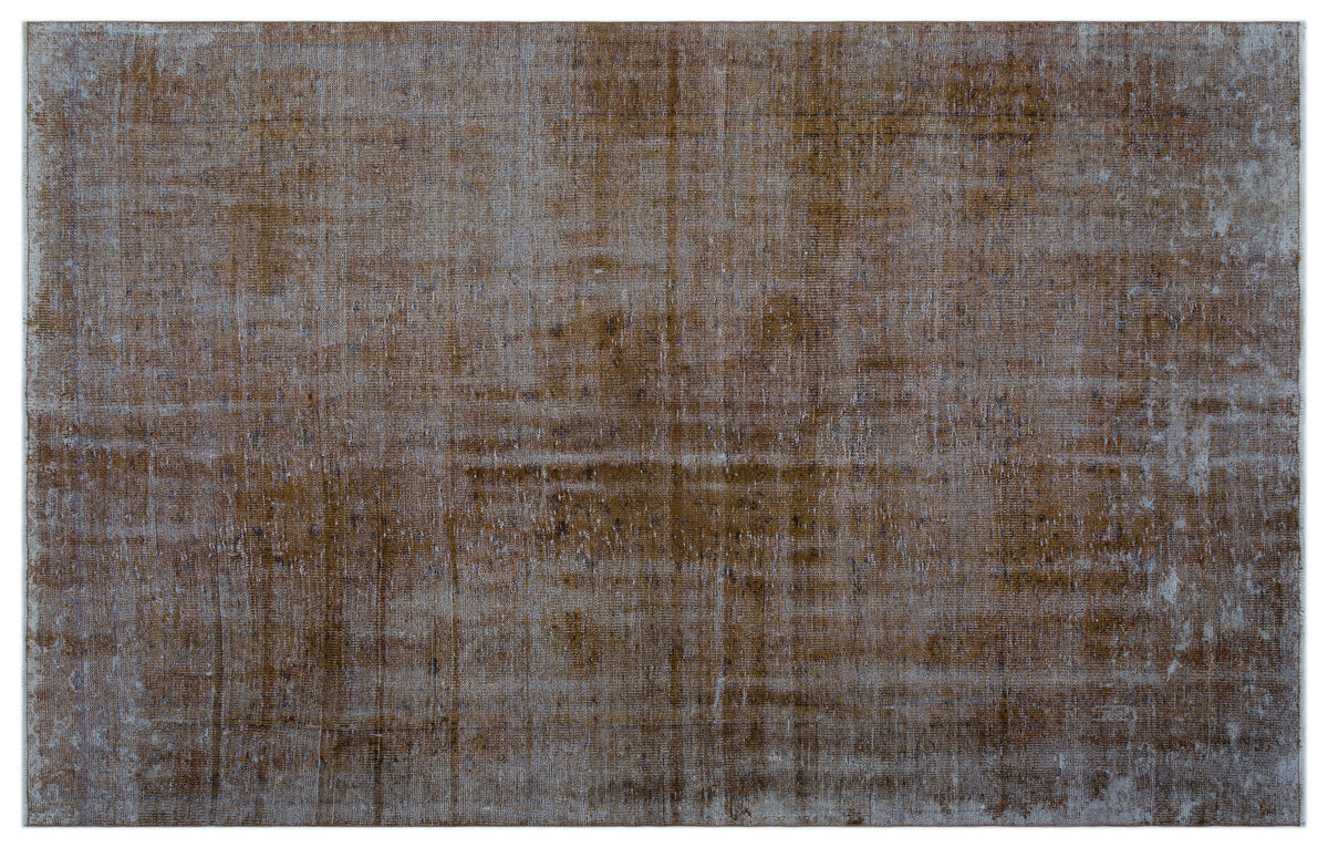 Brown Over Dyed Vintage Rug 6'8'' x 10'4'' ft 202 x 315 cm
