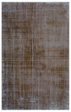 Brown Over Dyed Vintage Rug 6'8'' x 10'4'' ft 202 x 315 cm