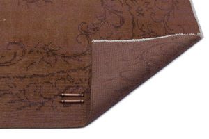 Brown Over Dyed Vintage Rug 5'5'' x 8'7'' ft 165 x 261 cm