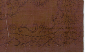 Brown Over Dyed Vintage Rug 5'5'' x 8'7'' ft 165 x 261 cm
