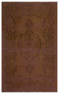 Brown Over Dyed Vintage Rug 5'5'' x 8'7'' ft 165 x 261 cm