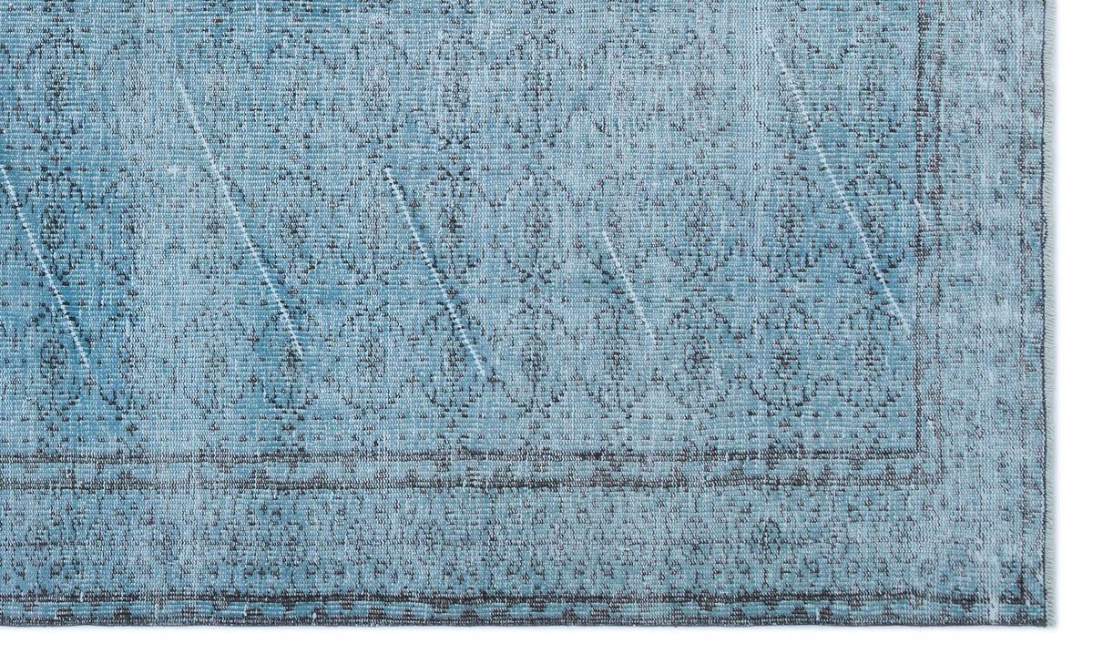 Blue Over Dyed Vintage Rug 5&#39;5&#39;&#39; x 9&#39;1&#39;&#39; ft 166 x 277 cm