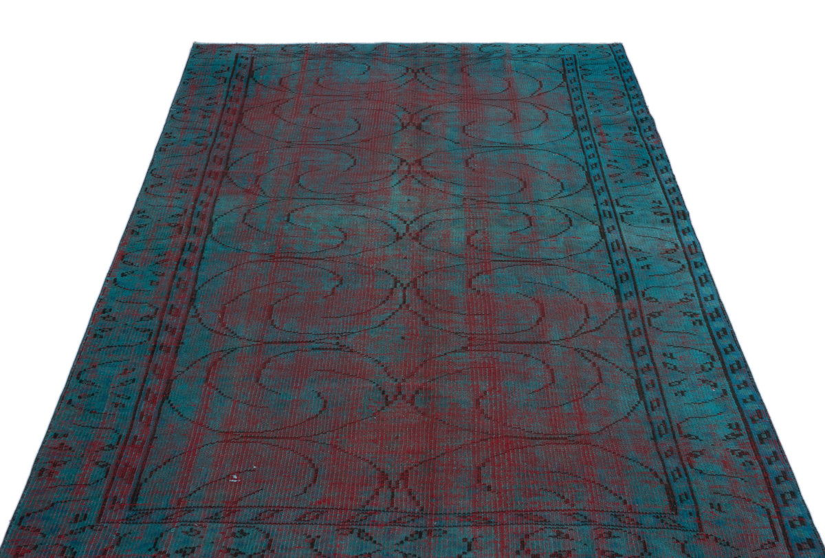Retro Over Dyed Vintage Rug 4&#39;8&#39;&#39; x 6&#39;12&#39;&#39; ft 142 x 213 cm