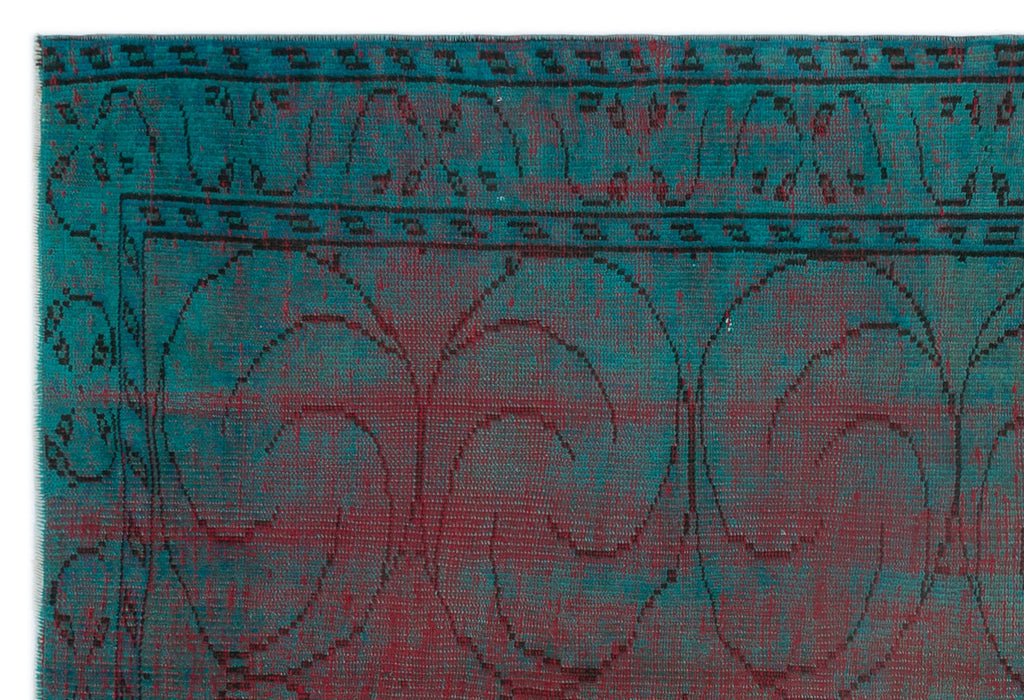 Retro Over Dyed Vintage Rug 4'8'' x 6'12'' ft 142 x 213 cm
