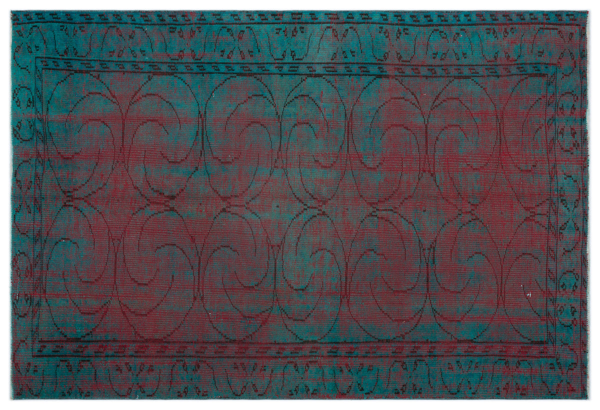Retro Over Dyed Vintage Rug 4&#39;8&#39;&#39; x 6&#39;12&#39;&#39; ft 142 x 213 cm