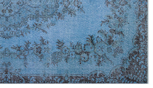 Blue Over Dyed Vintage Rug 5'0'' x 8'9'' ft 153 x 267 cm