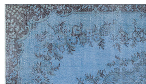 Blue Over Dyed Vintage Rug 5'0'' x 8'9'' ft 153 x 267 cm