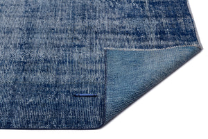 Blue Over Dyed Vintage Rug 6'2'' x 8'10'' ft 188 x 270 cm