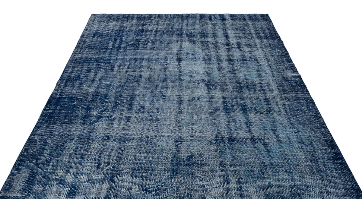 Blue Over Dyed Vintage Rug 6&#39;2&#39;&#39; x 8&#39;10&#39;&#39; ft 188 x 270 cm