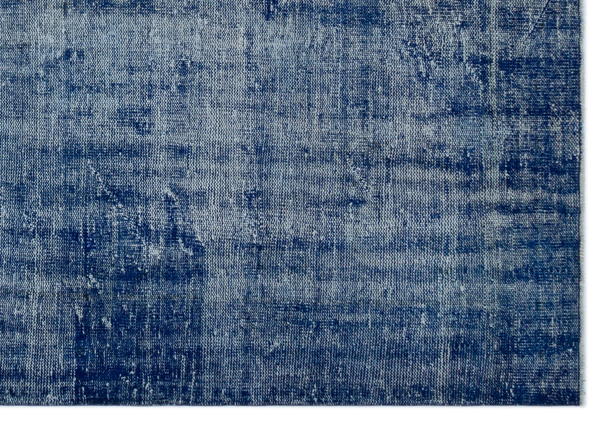 Blue Over Dyed Vintage Rug 6&#39;2&#39;&#39; x 8&#39;10&#39;&#39; ft 188 x 270 cm