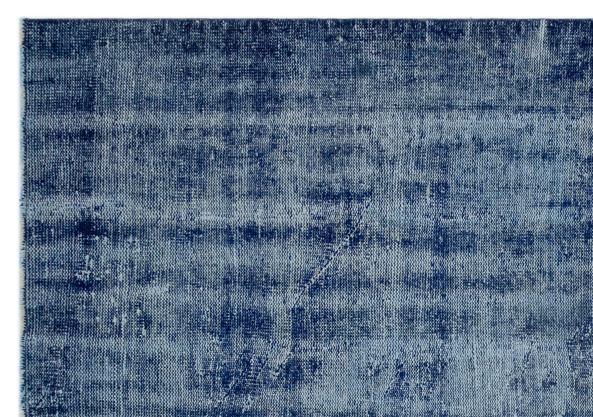 Blue Over Dyed Vintage Rug 6&#39;2&#39;&#39; x 8&#39;10&#39;&#39; ft 188 x 270 cm