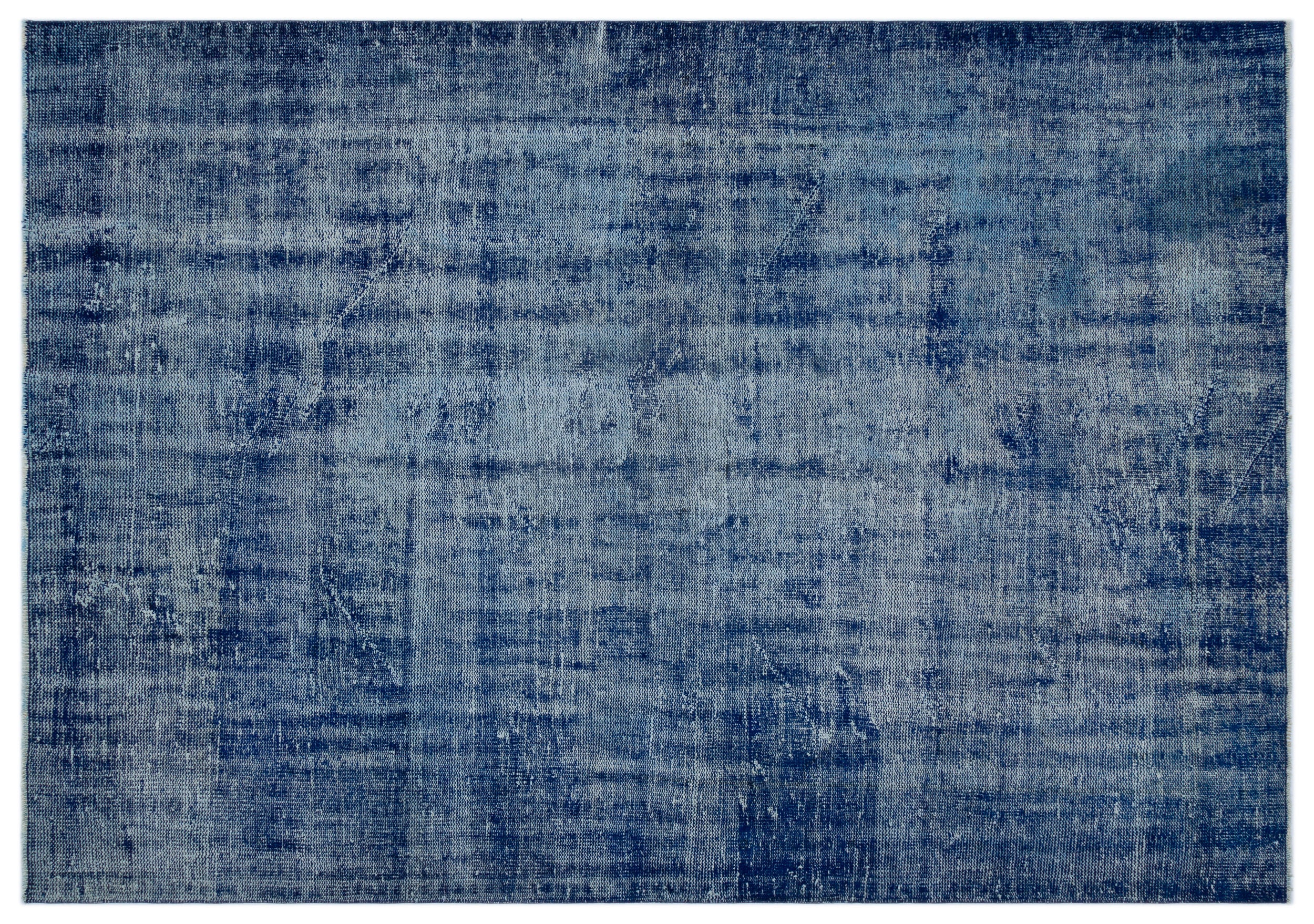 Blue Over Dyed Vintage Rug 6'2'' x 8'10'' ft 188 x 270 cm
