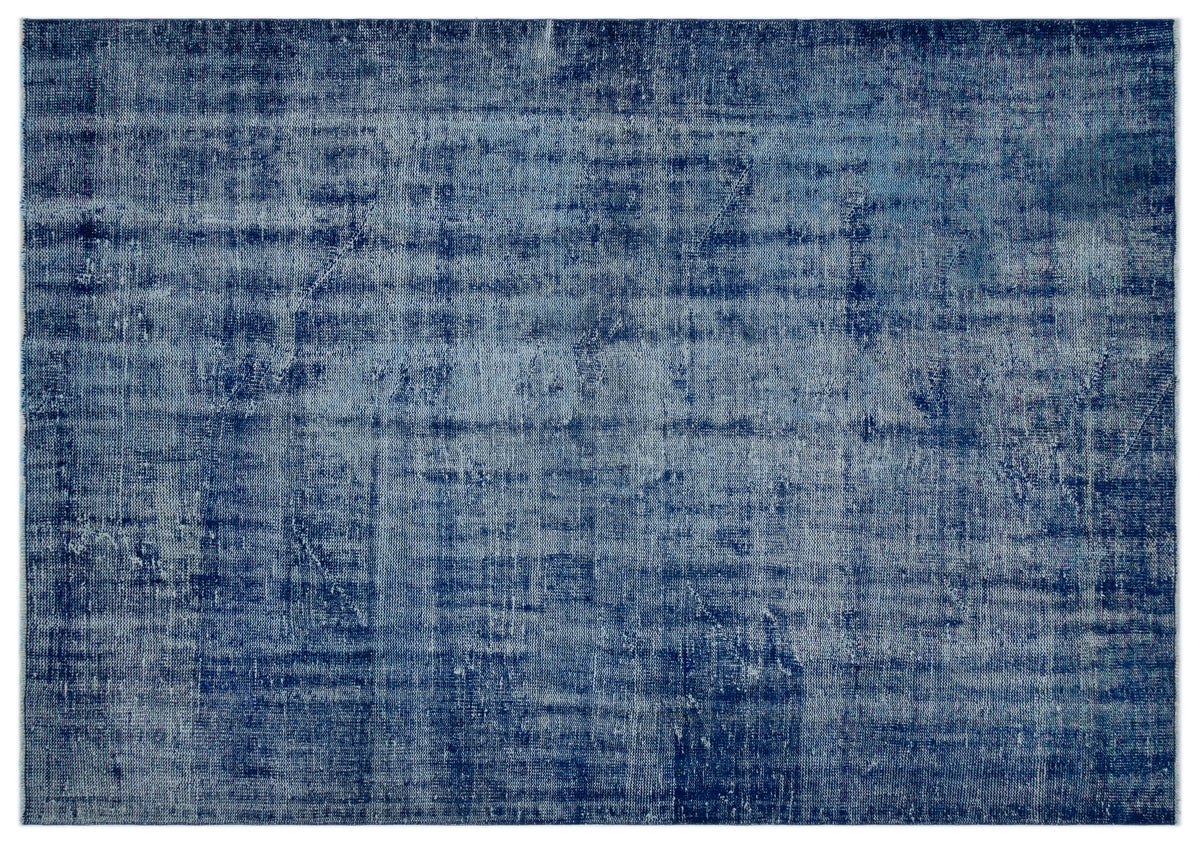 Blue Over Dyed Vintage Rug 6&#39;2&#39;&#39; x 8&#39;10&#39;&#39; ft 188 x 270 cm