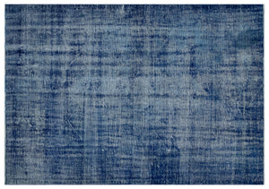 Blue Over Dyed Vintage Rug 6'2'' x 8'10'' ft 188 x 270 cm