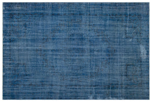 Blue Over Dyed Vintage Rug 6'3'' x 9'5'' ft 190 x 287 cm