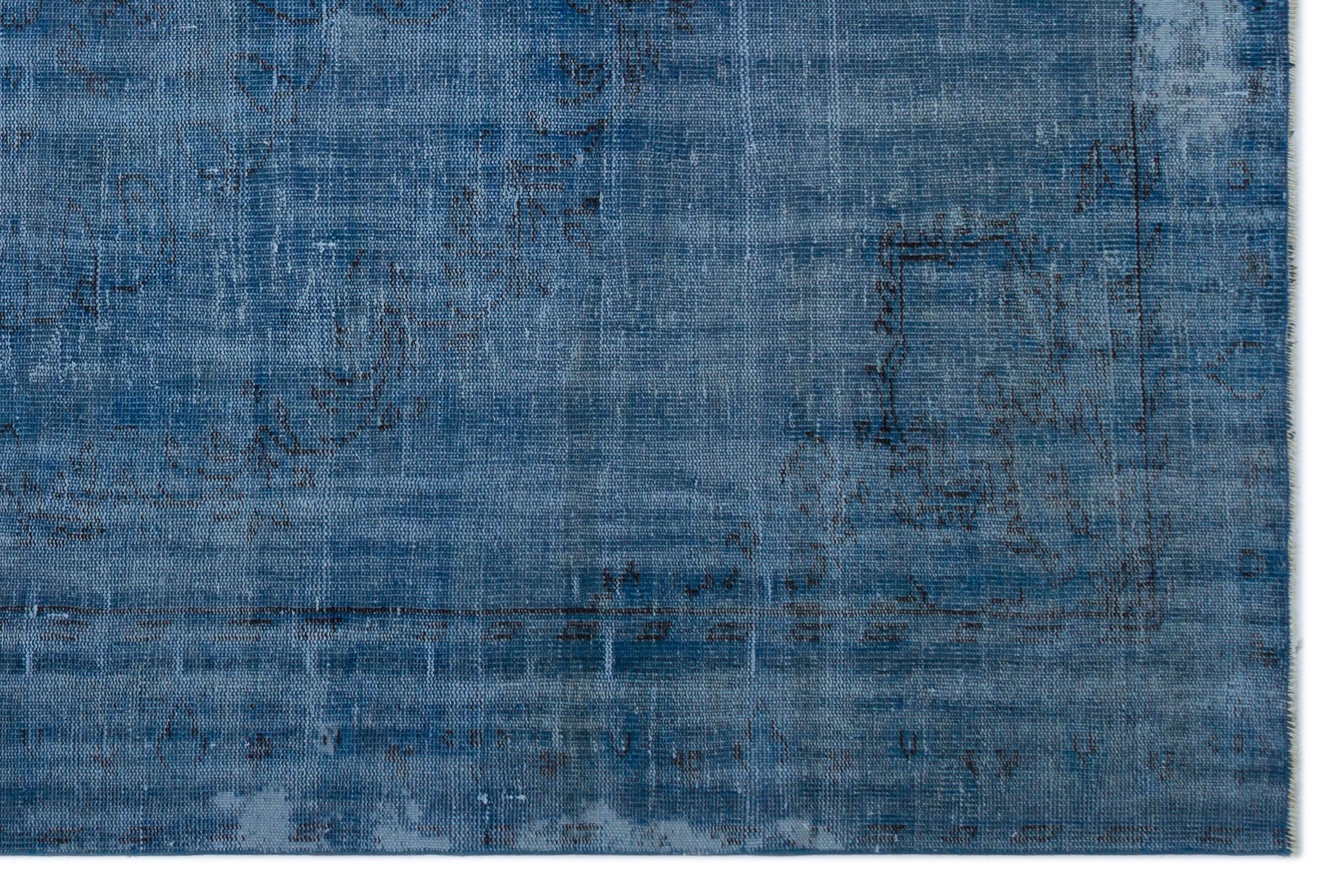 Blue Over Dyed Vintage Rug 6'3'' x 9'5'' ft 190 x 287 cm
