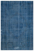 Blue Over Dyed Vintage Rug 6'3'' x 9'5'' ft 190 x 287 cm