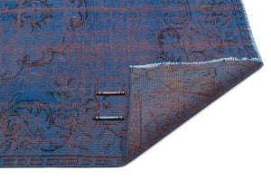 Blue Over Dyed Vintage Rug 4'11'' x 7'10'' ft 149 x 240 cm