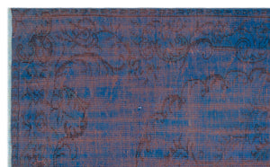 Blue Over Dyed Vintage Rug 4'11'' x 7'10'' ft 149 x 240 cm