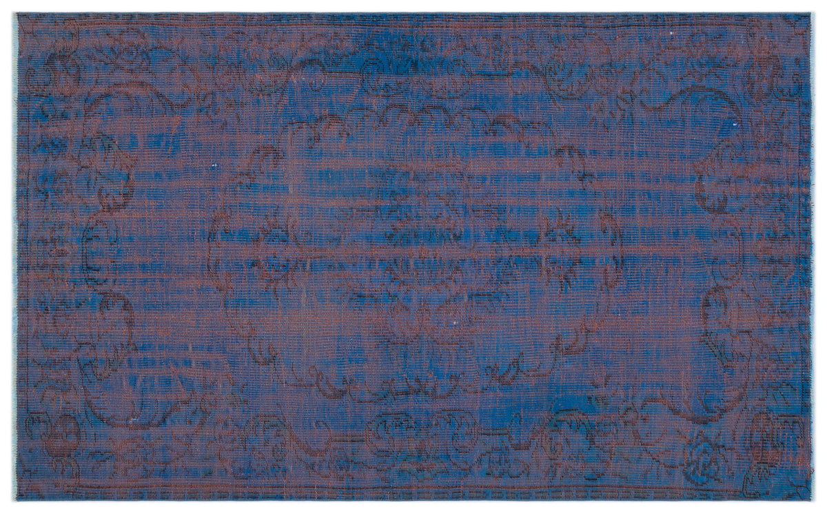 Blue Over Dyed Vintage Rug 4&#39;11&#39;&#39; x 7&#39;10&#39;&#39; ft 149 x 240 cm